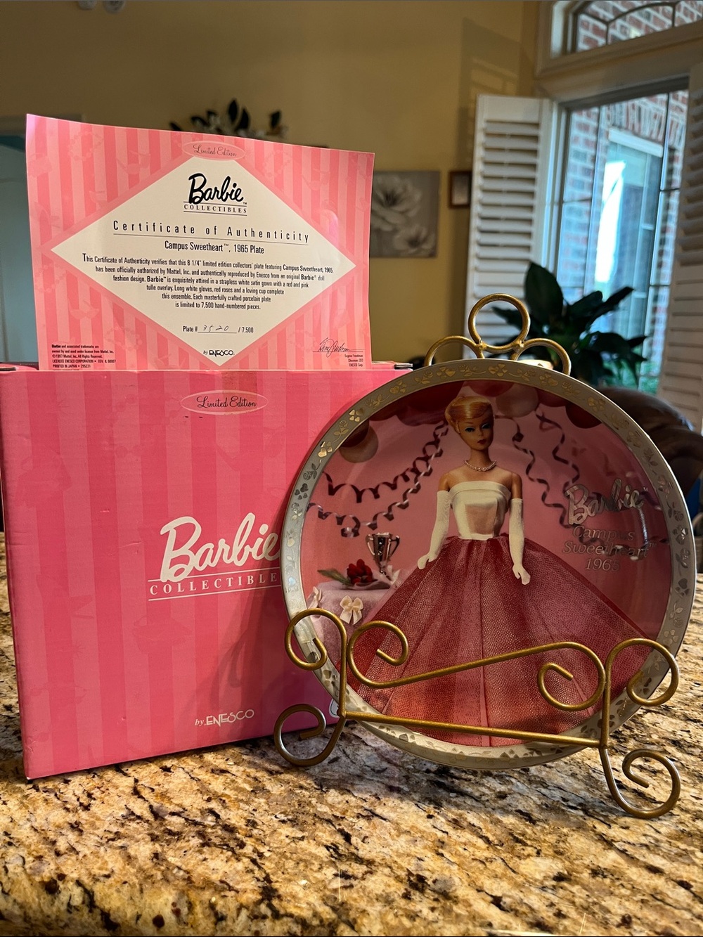 “Barbie Campus Sweetheart” 1965 Plate Collectibles, Certificate of Authenticity!